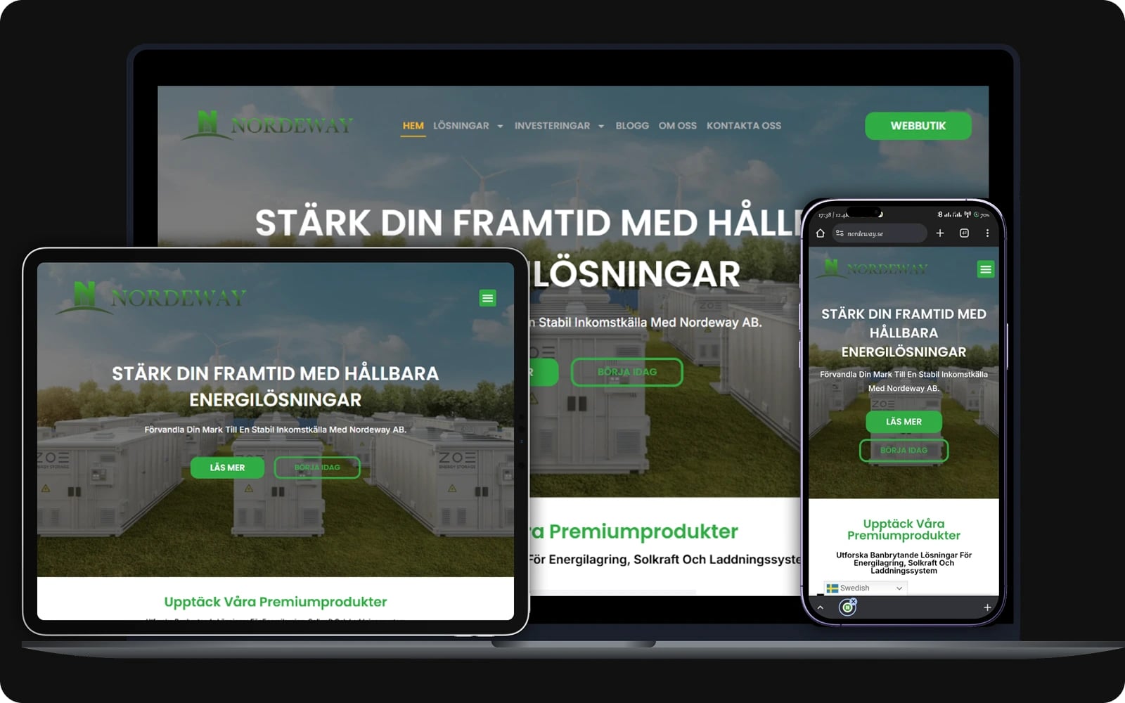 Nordeway AB – Renewable Energy & Battery Storage Solutions Website